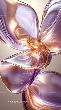 Abstract Fluid Glass Art with Vibrant Colors and Elegant Curves