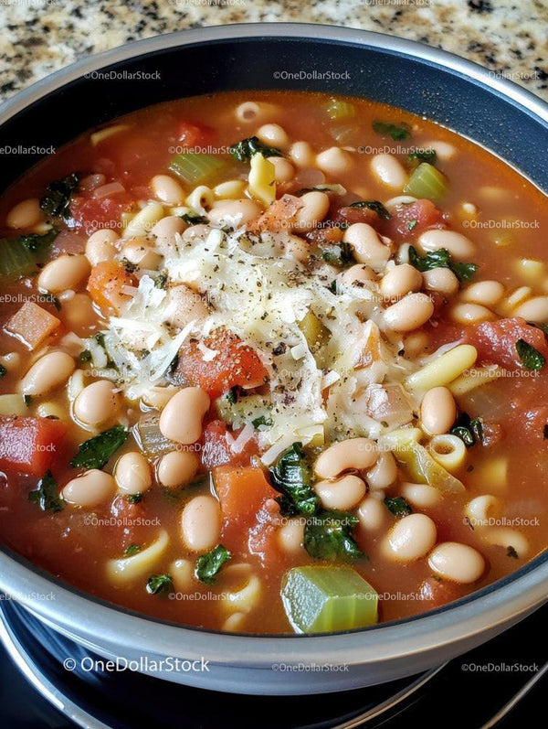 Hearty Vegetable and Bean Soup with Tomatoes and Greens