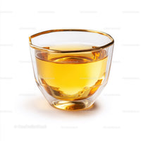 Elegant Clear Glass Tea Cup with Amber Liquid for Refreshing Drinks