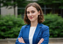 Confident Businesswoman Standing Outdoors with Crossed Arms