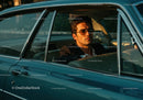 Stylish Man Wearing Sunglasses in Classic Vintage Car