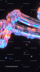 Futuristic Neon Light Tubes and Electric Wires in Vibrant Colors