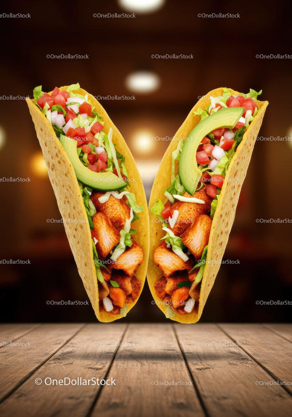 Delicious Chicken Tacos with Fresh Vegetables and Avocado