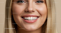 Close up of healthy smile with white teeth