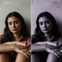 monochrome photography edit with BW Portraits Purple Lightroom presets