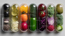 Set of Colorful Fresh Vegetables in Preserving Capsules