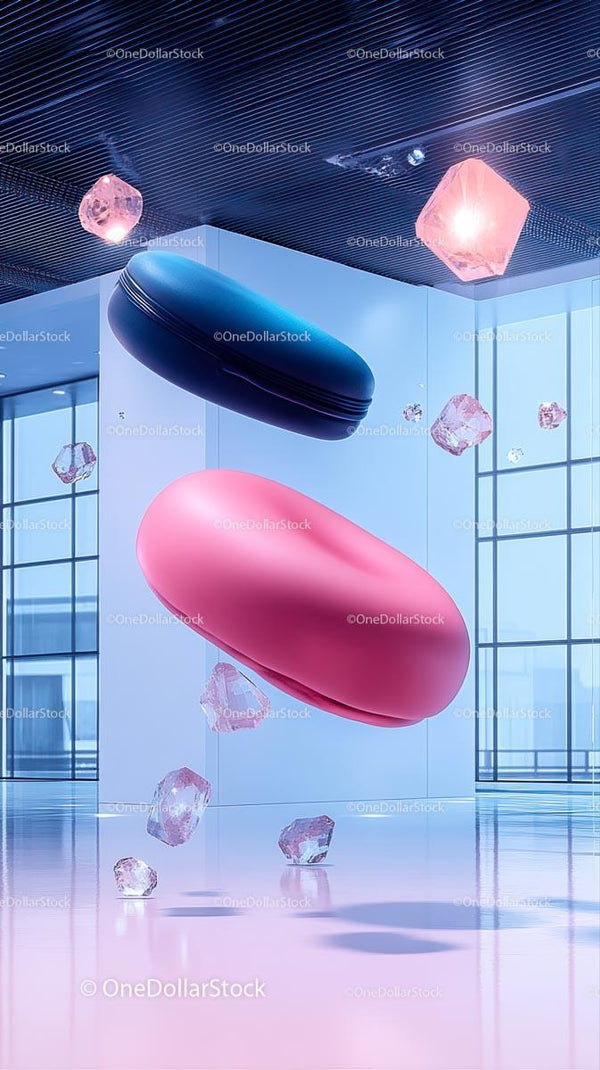Futurystyczne unoszące się kapsuły w nowoczesnej, współczesnej przestrzeni