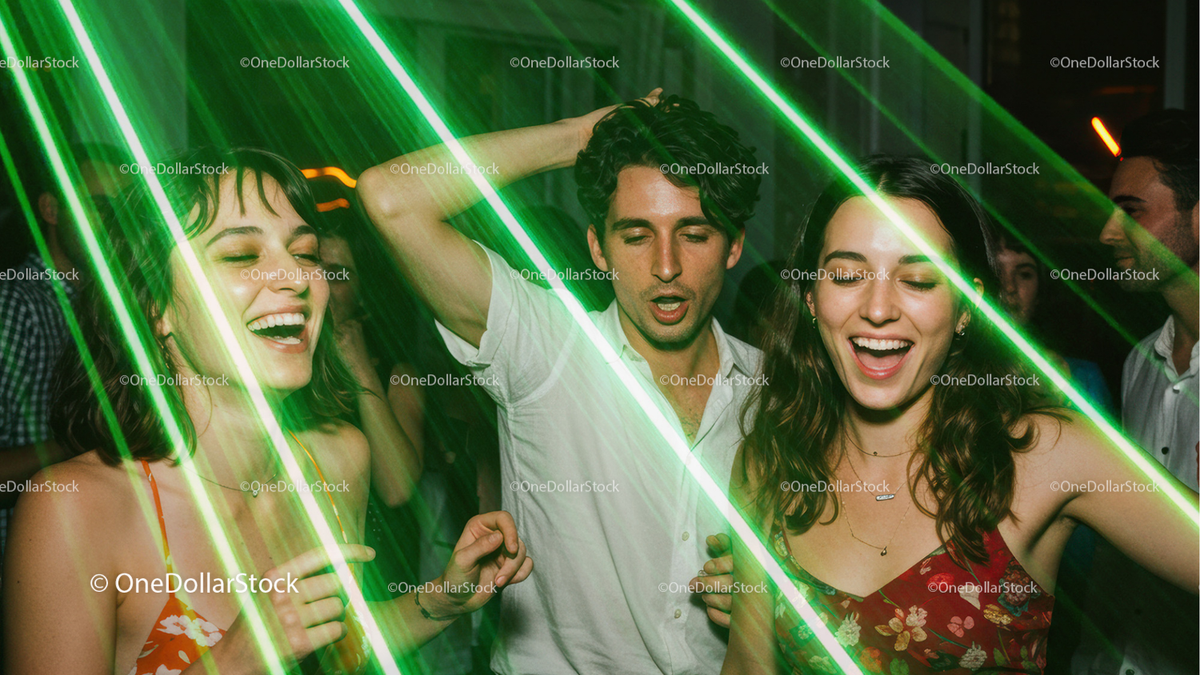 Before and after Lasers Photo Overlays effect