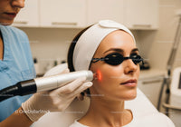 Woman Undergoing Skin Rejuvenation Laser Treatment in Modern Clinic