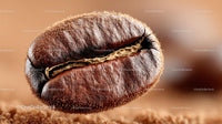 Flying Coffee Beans in Motion on a Dark Background
