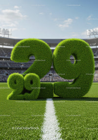Large Grass Numbers 29 and 29.29 on Soccer Field