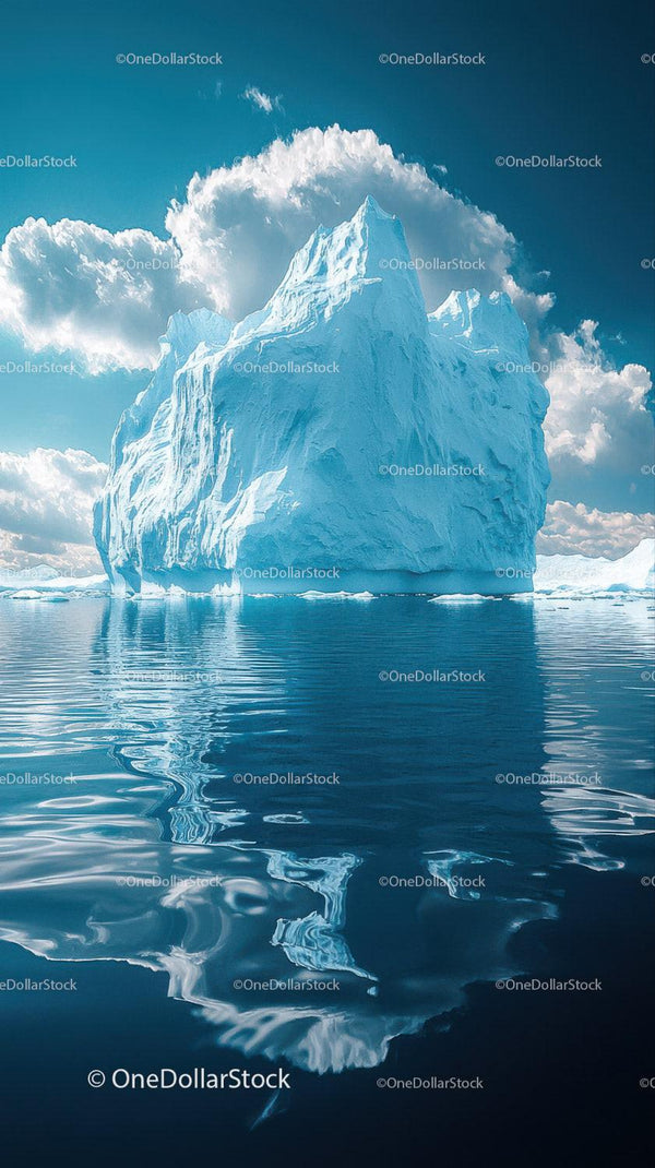 Majestic Arctic Iceberg Floating in Calm Blue Waters