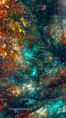 Futuristic Cosmic Lights and Starry Galaxy in Vibrant Colors