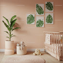 Modern Nursery with Monstera Art Prints and Indoor Plants