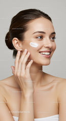 Young Woman Applying Moisturizer for Healthy Skin Skincare Routine