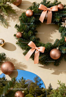 Festive Christmas Wreath with Elegant Copper Decorations