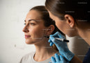 Close-Up of Woman Undergoing Skin Marking Procedure for Facial Analysis