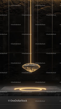 Futuristic Gold Sculpture in Dark Modern Interior