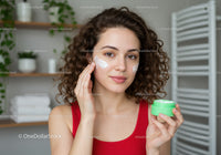 Young Woman Applying Face Cream for Skincare Routine