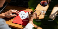 Handwriting a Romantic Love Note on Valentines Day
