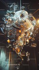 Modern Glass Abstract Art Sculpture for Interior Decor