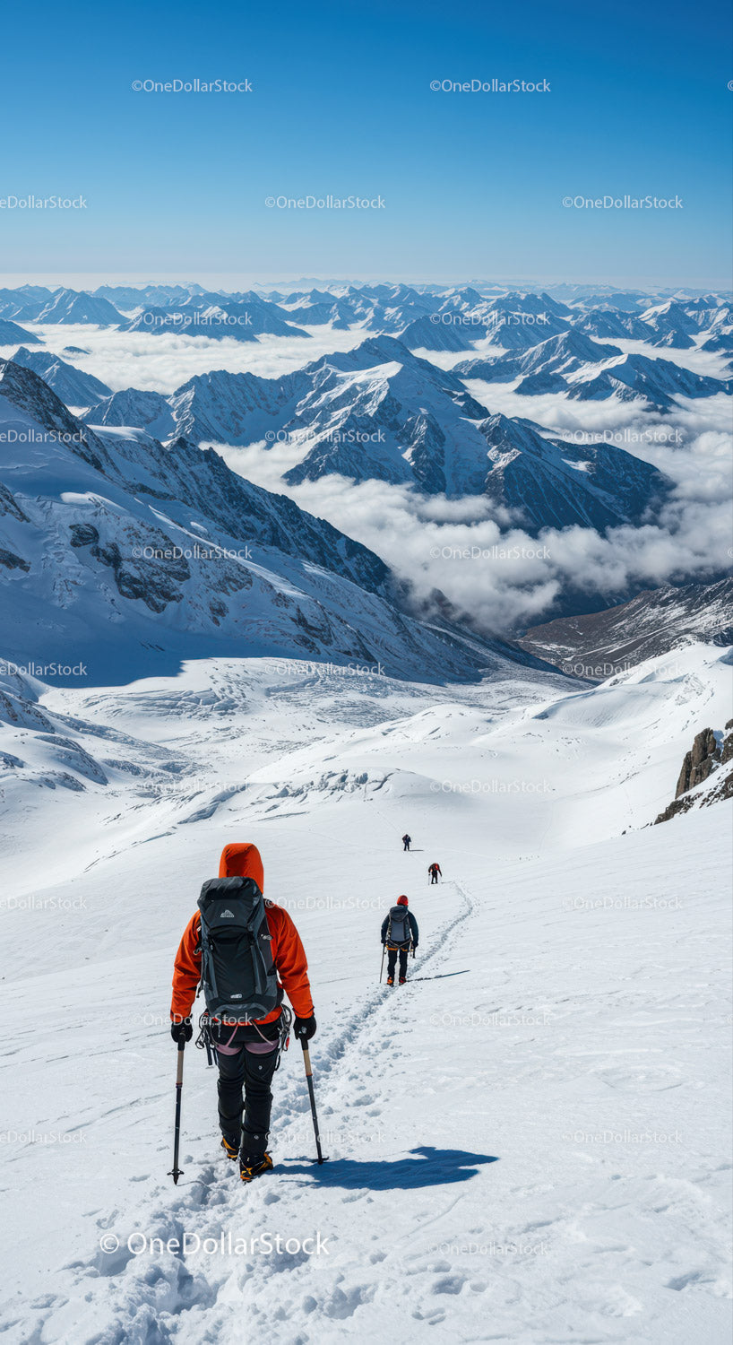 Snowy Mountain Climbing Adventure with Spectacular Alpine Views