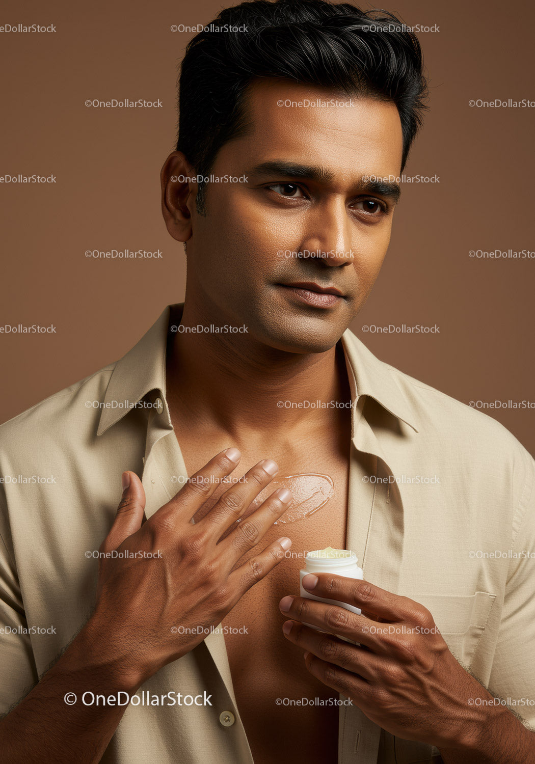 Men Applying Skincare Cream - Grooming and Self Care Concept