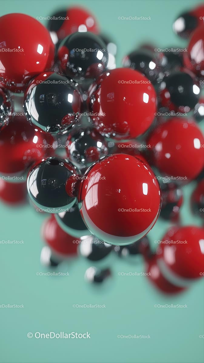 Close-up of Red and Black Gel Beads in Abstract Composition