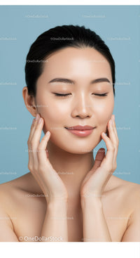 Portrait of a Young Woman with Clear Skin and Relaxed Expression