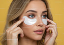 Young Woman Applying Under-Eye Patches for Skin Refreshment