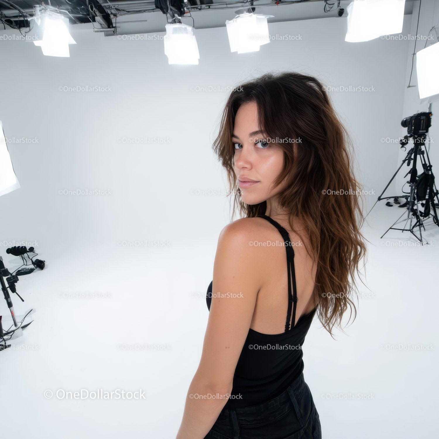 Fashion Model in Studio Professional Portrait with Studio Lighting