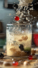 Vibrant Berries Splash into Refreshing Fruit Cocktail Glass