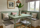 Bright and Airy Kitchen Nook with Built-In Window Bench and Large Houseplant