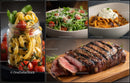 Gourmet Italian Cuisine with Pasta Salad and Grilled Steak