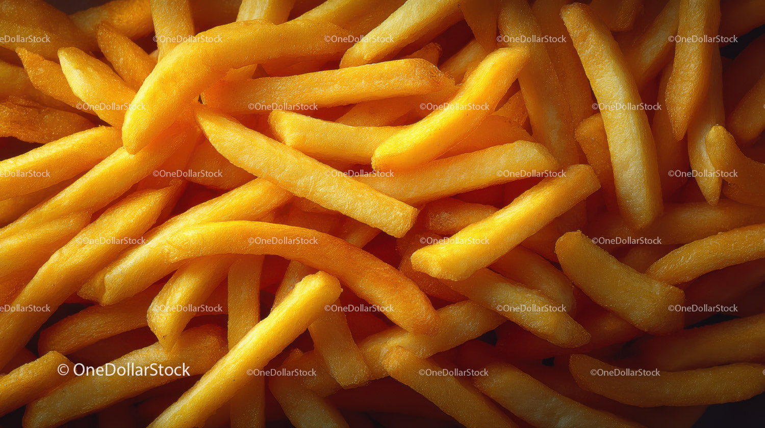 Golden French Fries Close-up in Sharp Focus Ready for Snacking