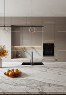 Modern Kitchen with Marble Countertop and Minimalist Design