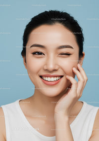 Beautiful Smiling Asian Woman Showing Joyful Facial Expression