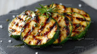 Grilled Zucchini Slices with Herbs on Slate Plate
