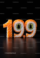 Creative Sushi Arrangement Forming Price Tag 19.9