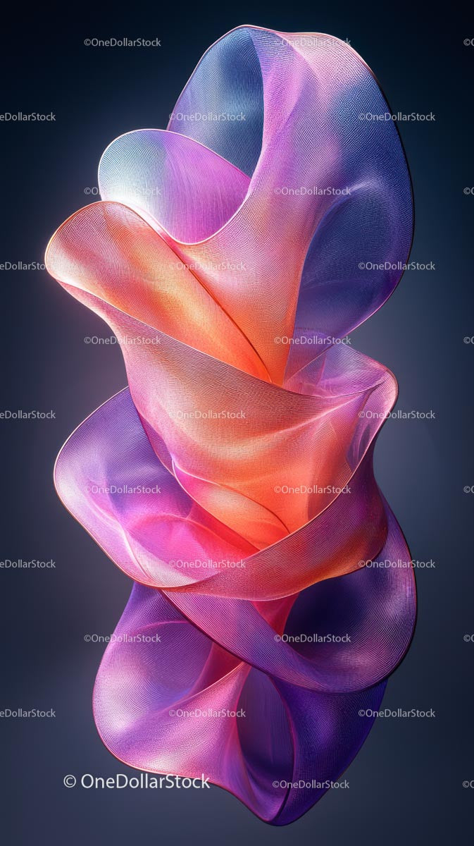Abstract Colorful Flowing Ribbons in Modern Digital Art