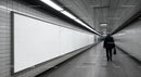 Underground Subway Passage With Tiled Walls and Fluorescent Lighting
