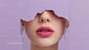 Close-Up Portrait of a Glamorous Model with Pink Lipstick