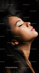 Serene woman with closed eyes enjoying calm moment