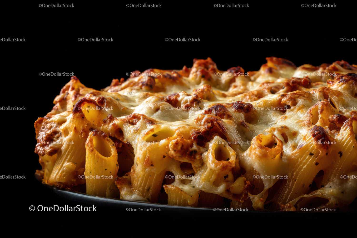 Baked Pasta with Melted Cheese and Crispy Top