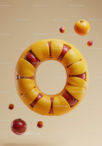 Creative citrus and apple fruit ring composition