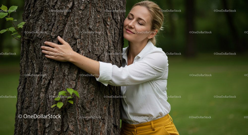 Joyful Woman Relaxing Outdoors in Natural Light
