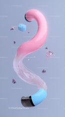 Futuristic Pink and Blue Curved Modern Lamp for Stylish Interiors