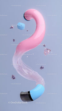 Futuristic Pink and Blue Curved Modern Lamp for Stylish Interiors
