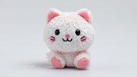 Adorable Pink and White Plush Cat Toy for Kids and Collectors