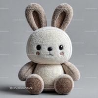 Cute Plush Bunny with Large Ears and Soft Texture